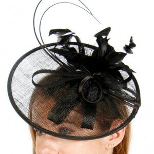 Sinamay flower feather fascinator